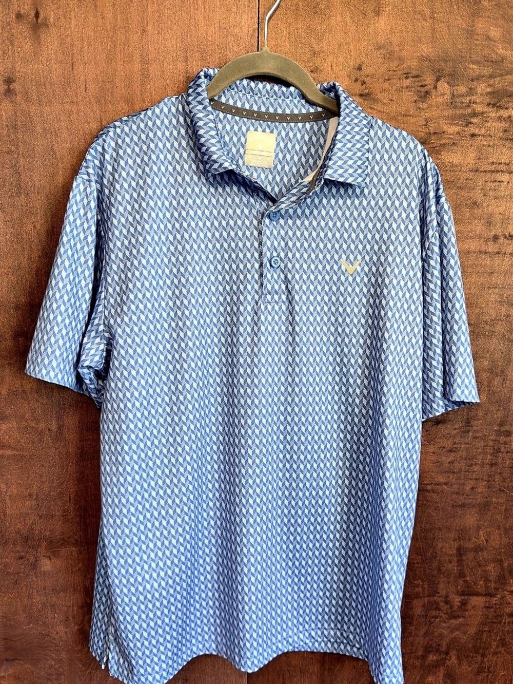 Callaway Men's Blue & White Geometric golf Polo